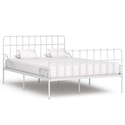 Okvir za krevet s podnicama bijeli metalni 140 x 200 cm