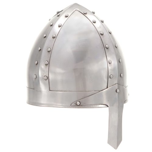 Replika srednjovjekovne viteške kacige za LARP srebrna čelična