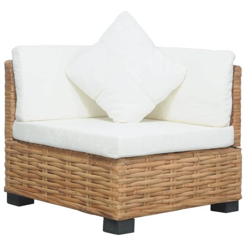 Kutna sofa od prirodnog ratana s jastucima