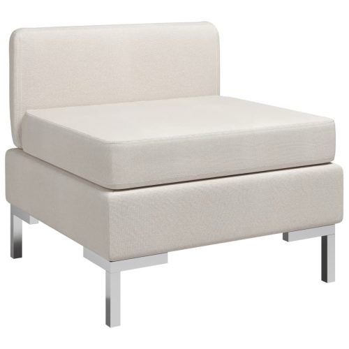 Modularna srednja sofa s jastukom od tkanine krem