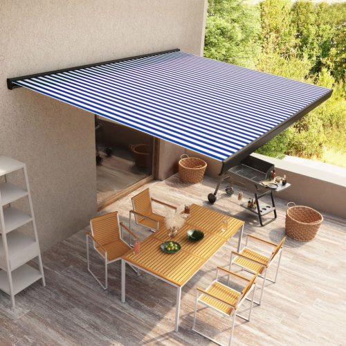 Motorizirana kazetna tenda 500 x 300 cm plavo-bijela