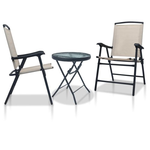 3-dijelni bistro set krem čelični