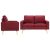2-dijelni set sofa od tkanine crvena boja vina