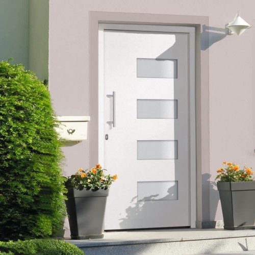 Ulazna vrata od aluminija i PVC-a bijela 100 x 210 cm