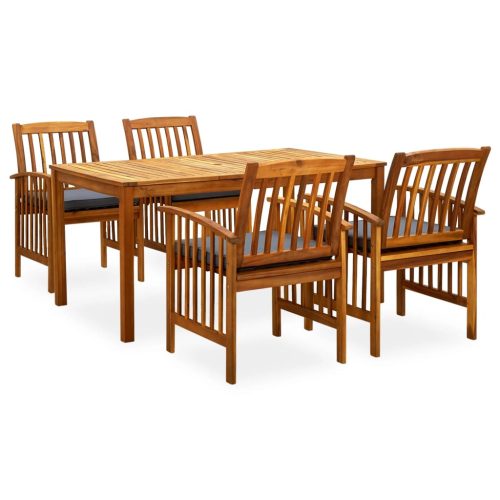 3058088  5 Piece Garden Dining Set with Cushions Solid Acacia Wood (45962+2x312130)