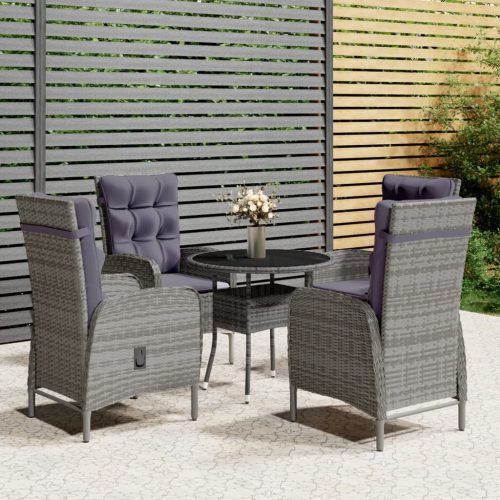 5-dijelni vrtni bistro set od poliratana sivi