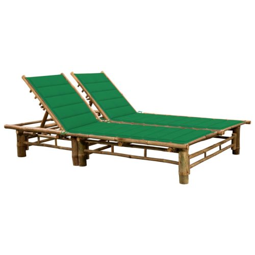 Ležaljka za sunčanje za dvije osobe od bambusa s jastucima