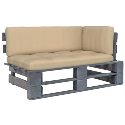 Kutna vrtna sofa od paleta od sivo impregnirane borovine