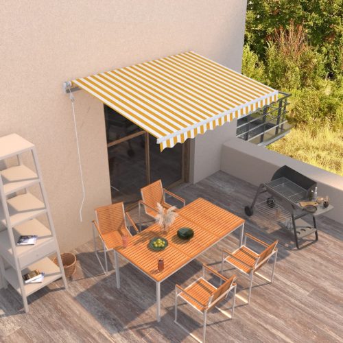 Tenda na automatsko uvlačenje 300 x 250 cm žuto-bijela