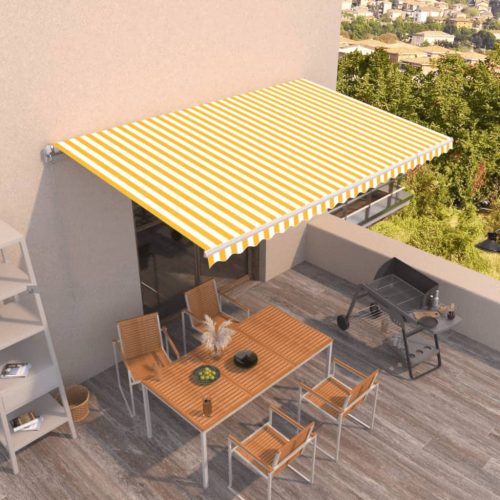 Tenda na ručno uvlačenje 500 x 350 cm žuto-bijela