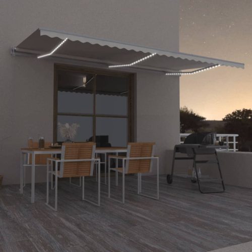 Automatska tenda sa senzorom za vjetar LED 600x350 cm krem