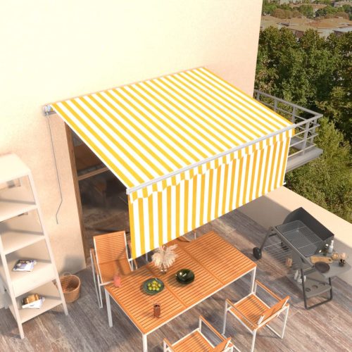 Tenda na ručno uvlačenje s roletom 3 x 2,5 m žuto-bijela