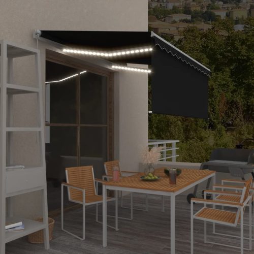 Tenda na ručno uvlačenje s roletom LED 3 x 2,5 m antracit
