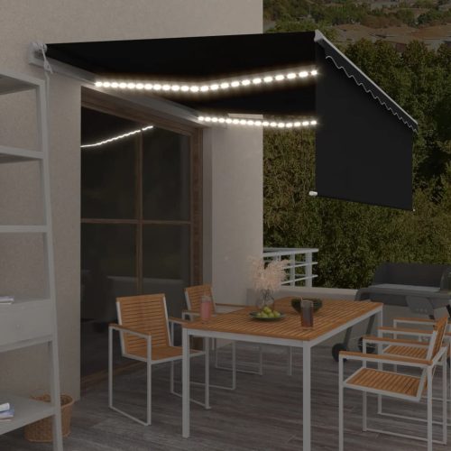 Automatska tenda s roletom i senzorom LED 4 x 3 m antracit