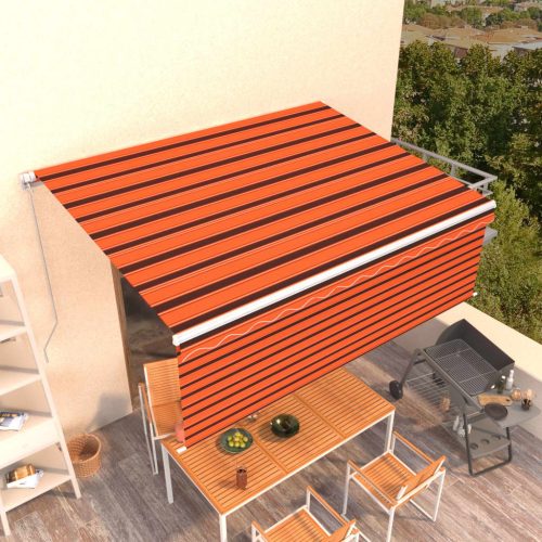 Tenda na ručno uvlačenje s roletom 4,5 x 3 m narančasto-smeđa