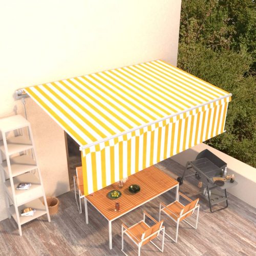 Automatska tenda na uvlačenje s roletom 5 x 3 m žuto-bijela