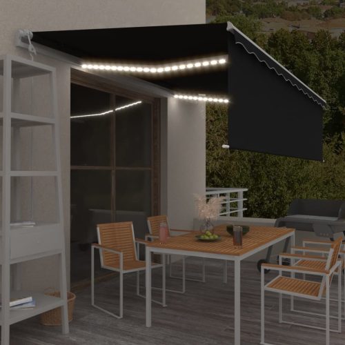 Automatska tenda s roletom i senzorom LED 5 x 3 m antracit