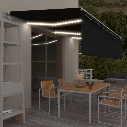 Automatska tenda s roletom i senzorom LED 6 x 3 m antracit
