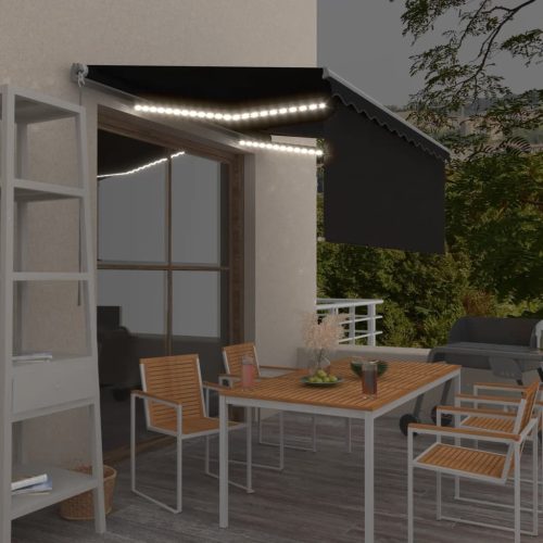 Tenda na ručno uvlačenje s roletom LED 3 x 2,5 m antracit
