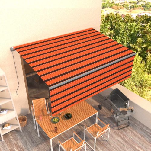 Tenda na ručno uvlačenje s roletom 4 x 3 m narančasto-smeđa