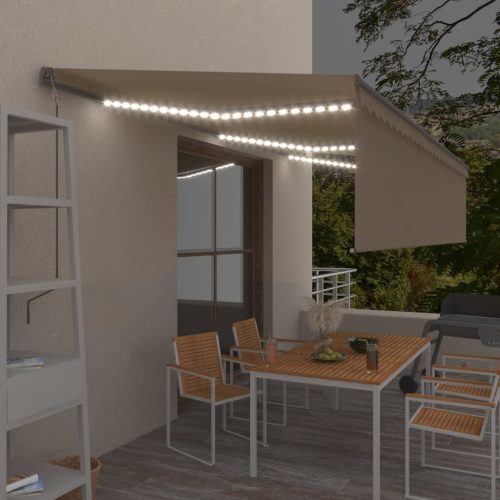 Automatska tenda s roletom i senzorom LED 6 x 3 m krem