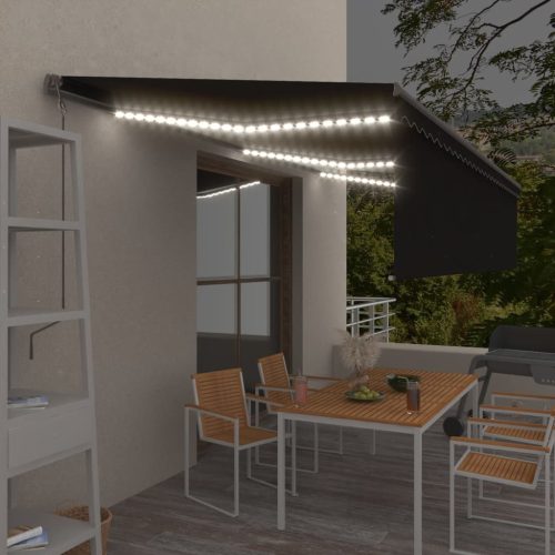 Automatska tenda s roletom i senzorom LED 6 x 3 m antracit