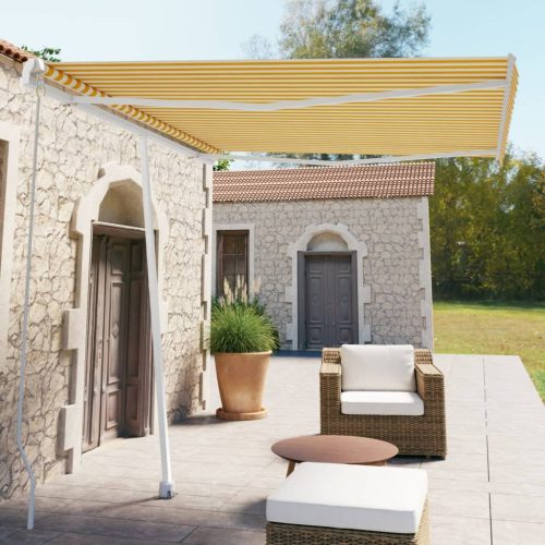 Samostojeća tenda na ručno uvlačenje 300 x 250 cm žuto-bijela