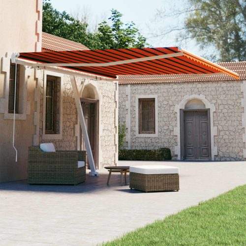 Samostojeća tenda ručno uvlačenje 450 x 300 cm narančasto-smeđa