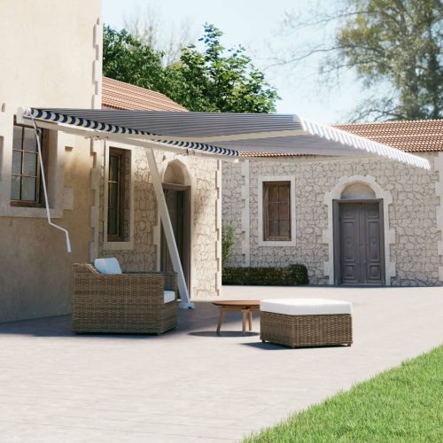 Samostojeća tenda na ručno uvlačenje 500 x 300 cm plavo-bijela
