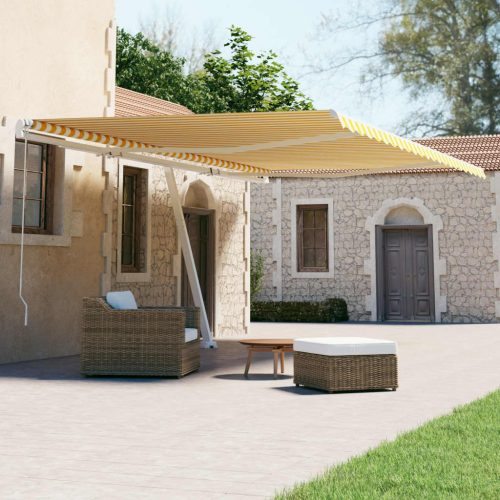 Samostojeća automatska tenda 500x300 cm žuto-bijela