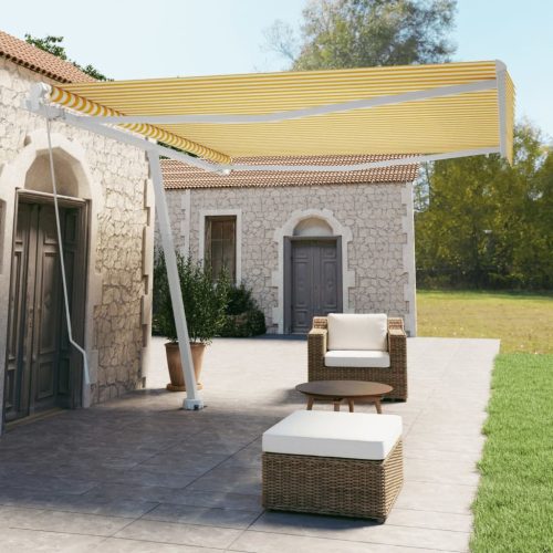 Samostojeća tenda na ručno uvlačenje 400 x 350 cm žuto-bijela