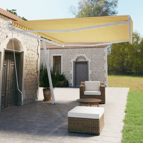 Samostojeća tenda na ručno uvlačenje 500 x 350 cm žuto-bijela