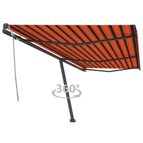 Samostojeća tenda ručno uvlačenje 600 x 300 cm narančasto-smeđa