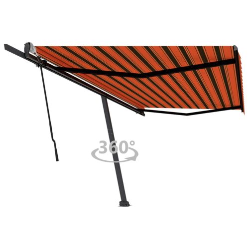 Samostojeća tenda na ručno uvlačenje 500x350cm narančasto-smeđa
