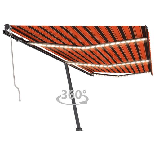Automatska tenda sa senzorom LED 600 x 350 cm narančasto-smeđa