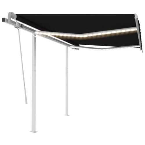 Tenda na ručno uvlačenje s LED svjetlima 3 x 2,5 m antracit