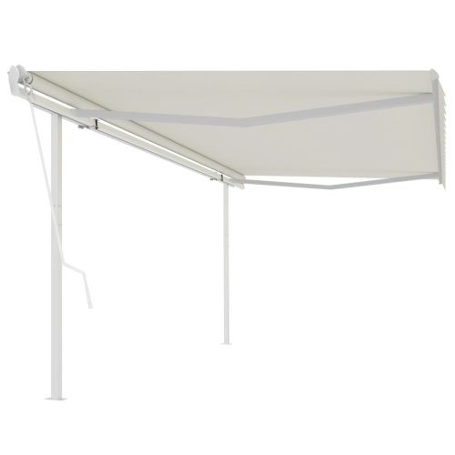 Automatska tenda na uvlačenje sa stupovima 5x3,5 m krem