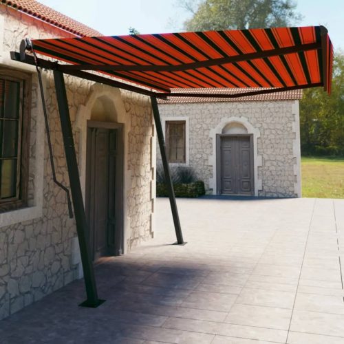 Tenda na ručno uvlačenje sa stupovima 4,5x3 m narančasto-smeđa