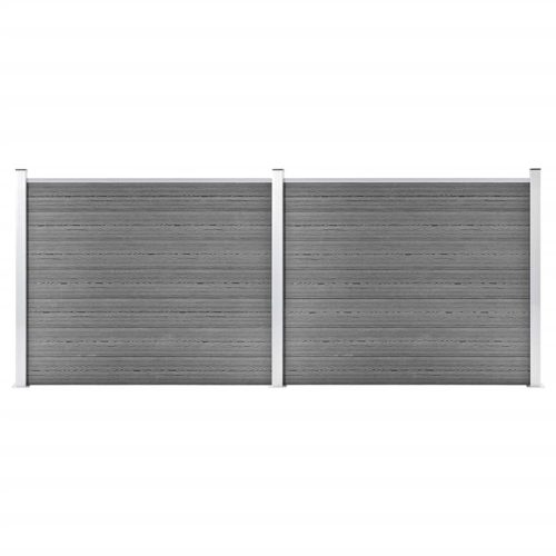Set panela za ogradu WPC 353 x 146 cm sivi