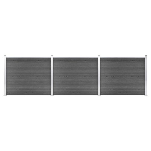 Set panela za ogradu WPC 526 x 146 cm crni
