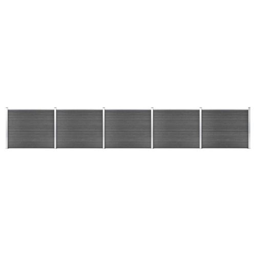 Set panela za ogradu WPC 872 x 146 cm crni