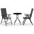 3-dijelni bistro set od aluminija i tekstilena crni