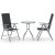 3-dijelni bistro set od aluminija i tekstilena srebrni