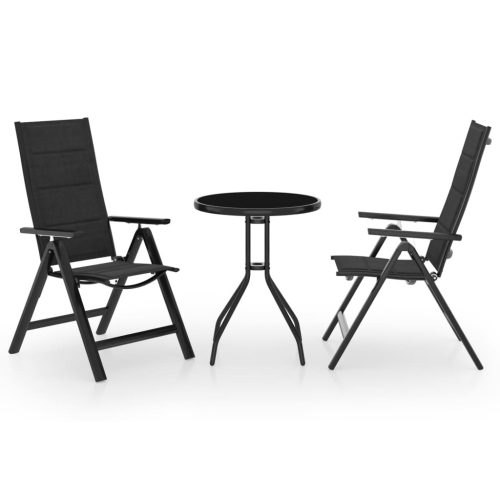 3-dijelni bistro set crni i antracit