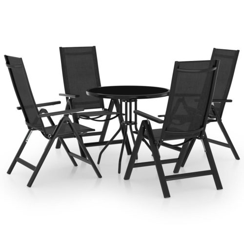 5-dijelni bistro set crni i antracit