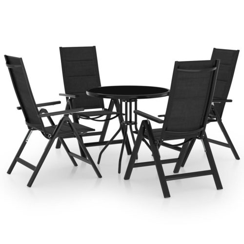 5-dijelni bistro set crni i antracit