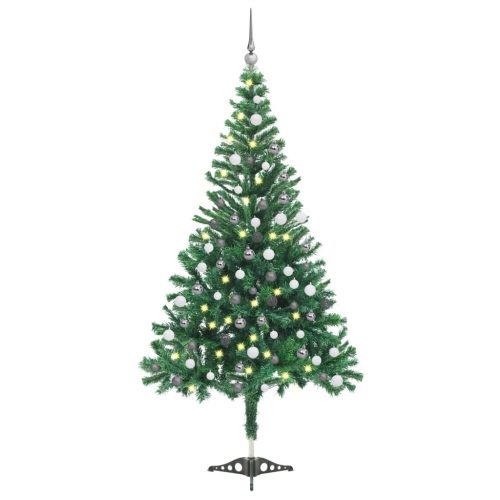 Umjetno osvijetljeno božićno drvce s kuglicama 120 cm 230 grana