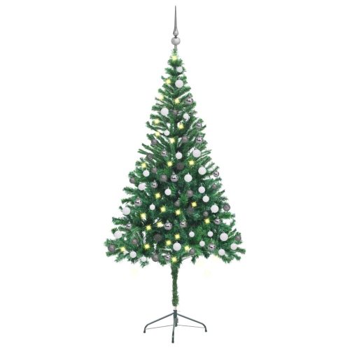 Umjetno osvijetljeno božićno drvce s kuglicama 180 cm 564 grane