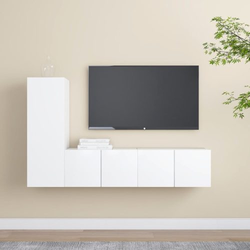 3-dijelni set TV ormarića bijeli od konstruiranog drva
