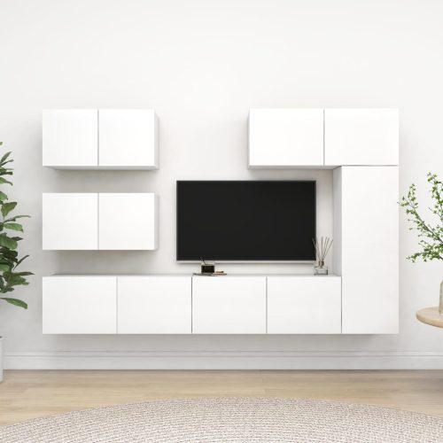 6-dijelni set TV ormarića bijeli od konstruiranog drva